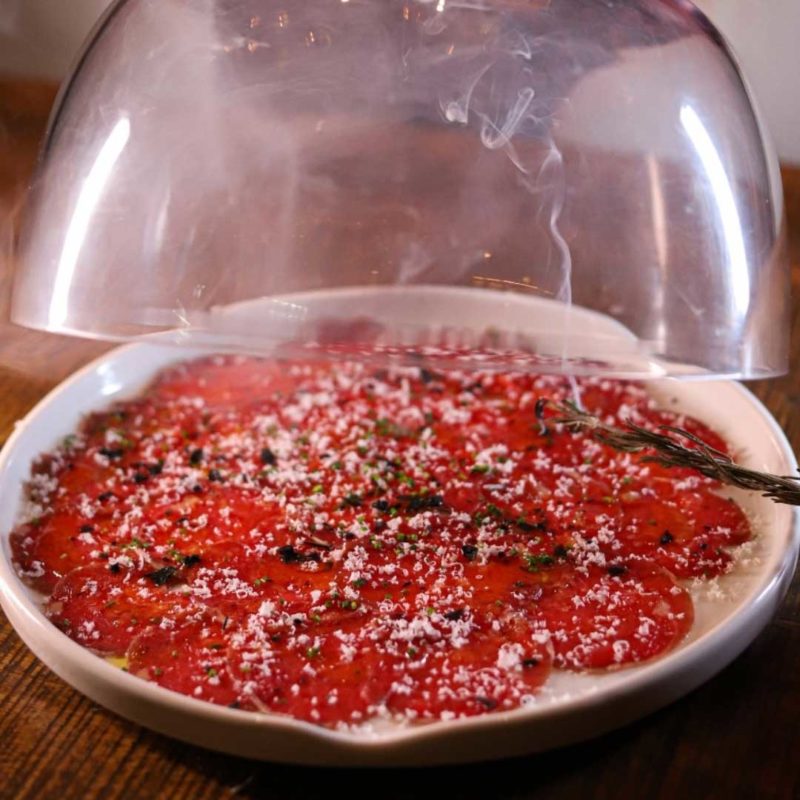 Carpaccio de solomillo de ternera ahumado