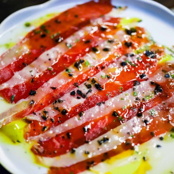 Carpaccio de picaña de ternera ahumado
